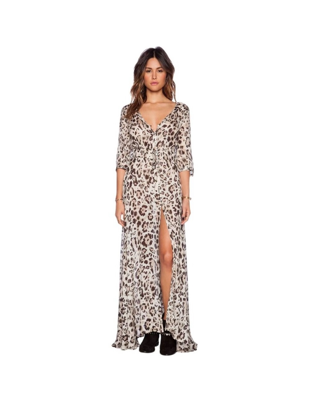Spell Wild Ones Cream and Black Leopard Maxi Dress - Picture 11 of 11
